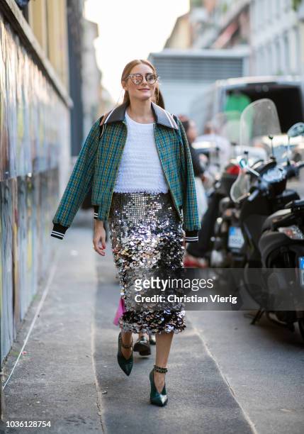 Olivia Palermo is seen outside No 21 during Milan Fashion Week Spring/Summer 2019 on September 19, 2018 in Milan, Italy.