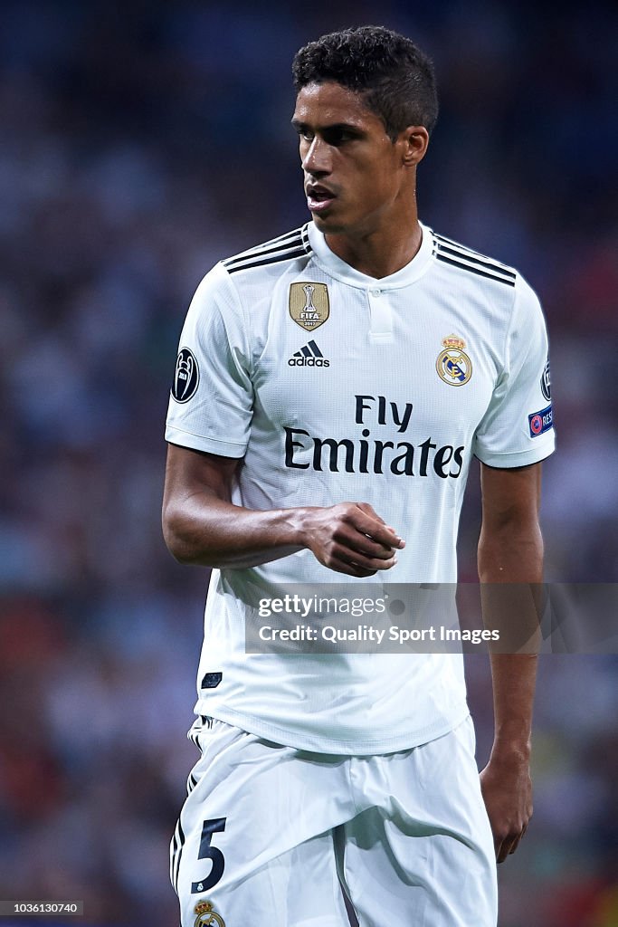 Varane As Roma Raphael Varane of Real Madrid looks on during the Group G match of ...