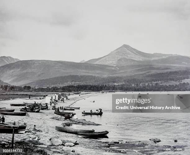 Magic lantern slide circa 1900.Victorian/Edwardian.Social History.Brodick is the main town on the Isle of Arran, in the Firth of Clyde, Scotland. It...