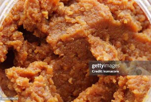 miso,soybean paste,close up - miso stockfoto's en -beelden