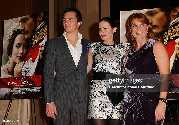 Actor Rupert Friend, actress Emily Blunt and producer Duchess of York Sarah Ferguson arrive at The Young Victoria Los Angeles Screening at the...