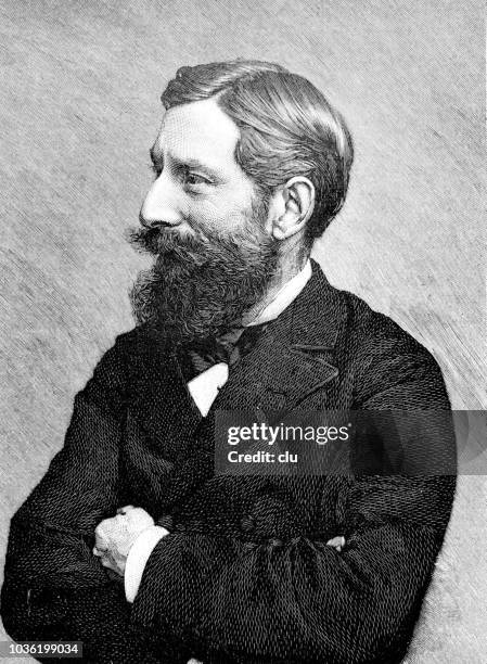 portrait of carl saltzmann, german painter, 1847-1923 - 1923 2018 stock illustrations