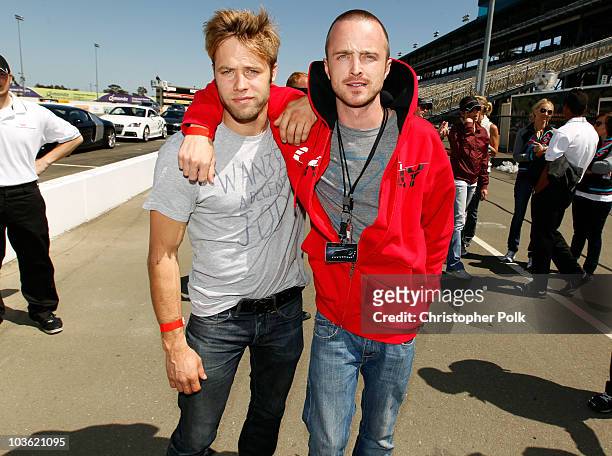 Actors Shaun Sipos and Aaron Paul attend "Learn to Ride" with the Audi Sportscar Experience 2010, presented by Oakley at Infineon Raceway on May 20,...