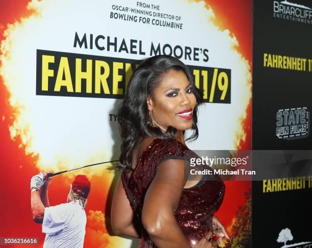 Omarosa Manigault attends the Los Angeles premiere of Briarcliff Entertainment's "Fahrenheit 11/9" held at Samuel Goldwyn Theater on September 19,...