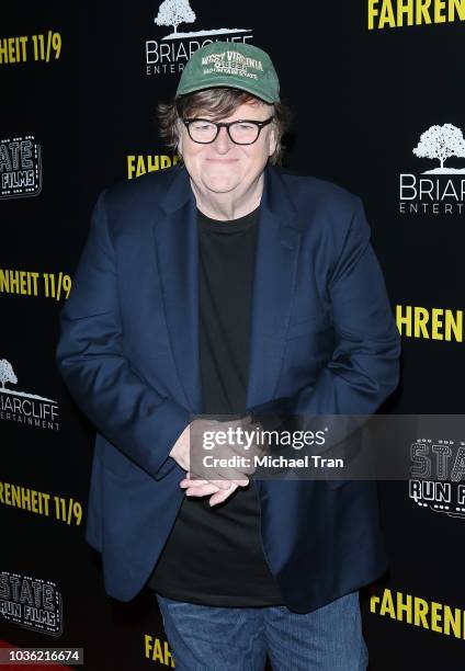 Michael Moore attends the Los Angeles premiere of Briarcliff Entertainment's "Fahrenheit 11/9" held at Samuel Goldwyn Theater on September 19, 2018...