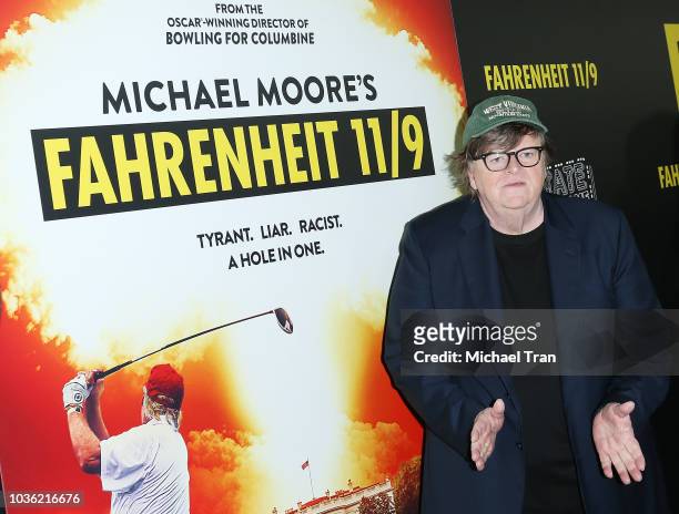 Michael Moore attends the Los Angeles premiere of Briarcliff Entertainment's "Fahrenheit 11/9" held at Samuel Goldwyn Theater on September 19, 2018...