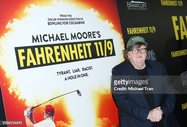 Michael Moore attends the Los Angeles premiere of Briarcliff Entertainment's "Fahrenheit 11/9" held at Samuel Goldwyn Theater on September 19, 2018...
