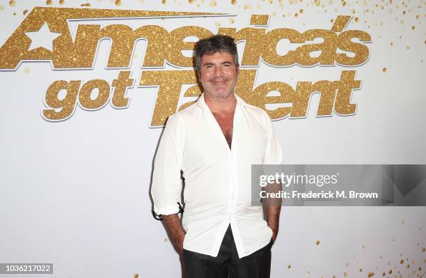 Simon Cowell attends "America's Got Talent" Season 13 Finale Live Show Red Carpet at the Dolby Theatre on September 19, 2018 in Hollywood, California.