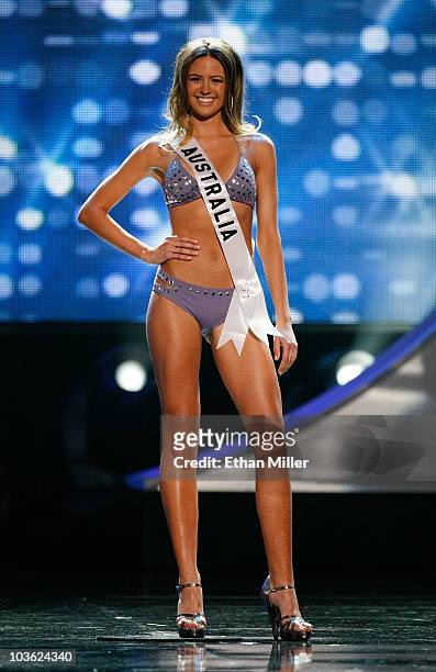 Miss Australia 2010, Jesinta Campbell, is named a top 10 finalist during the 2010 Miss Universe Pageant at the Mandalay Bay Events Center August 23,...