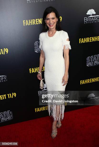 Perrey Reeves attends the premiere of Briarcliff Entertainment's "Fahrenheit 11/9" at Samuel Goldwyn Theater on September 19, 2018 in Beverly Hills,...