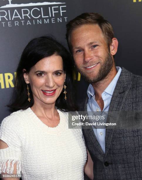 Perrey Reeves and Aaron Fox attend the premiere of Briarcliff Entertainment's "Fahrenheit 11/9" at Samuel Goldwyn Theater on September 19, 2018 in...