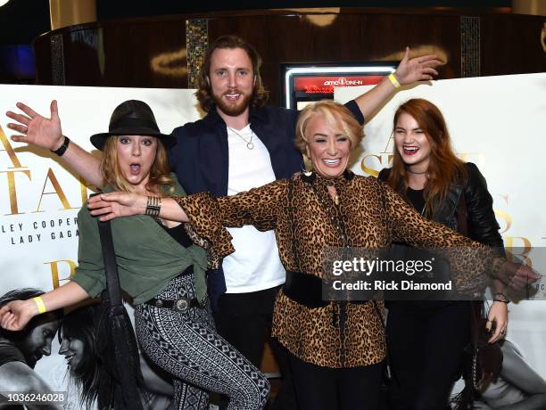 Singer/Songwriter Tanya Tucker with her children Presley Tanita Tucker, Beau Grayson and Layla LaCosta Laseter attend "A Star Is Born" screening with...