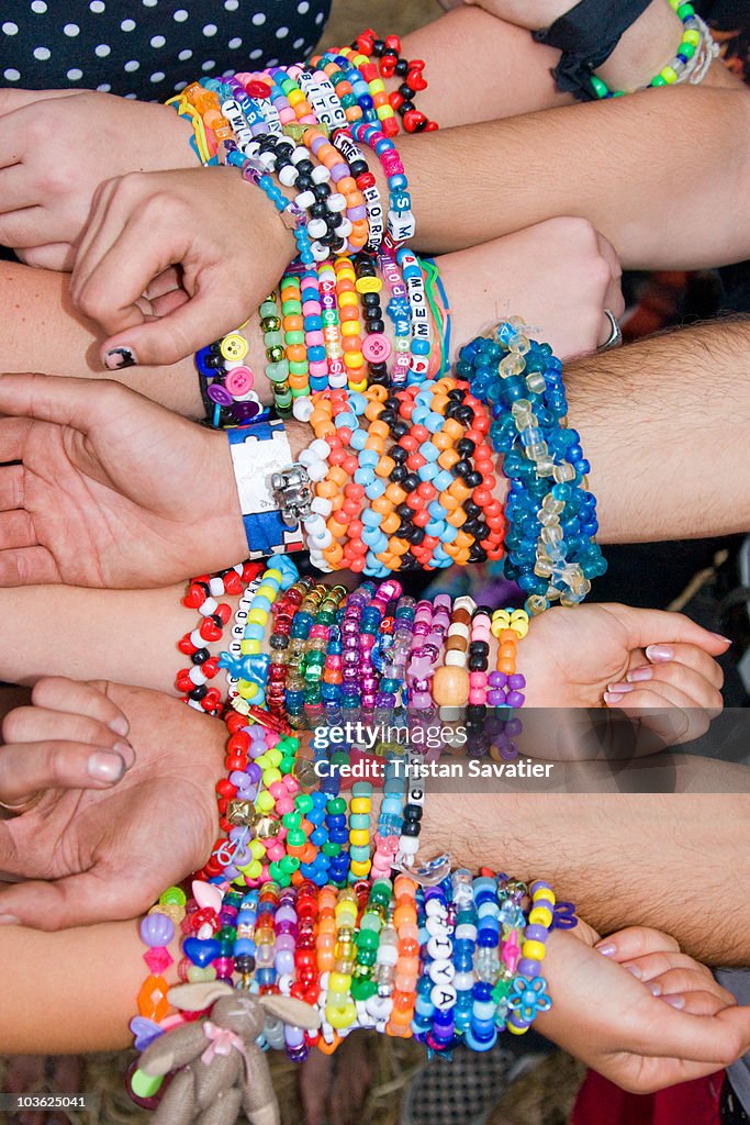Kandi Bracelets Made Of Colorful Beads High-Res Stock Photo - Getty Images