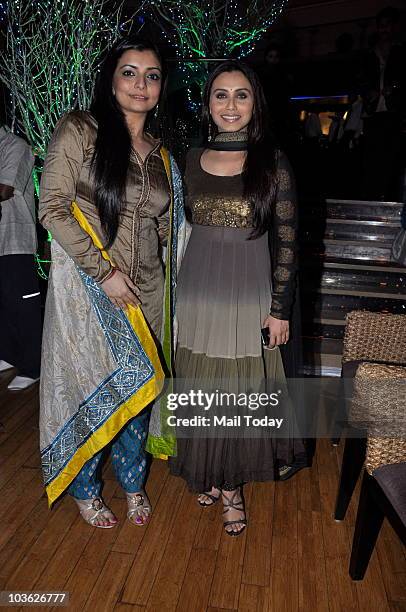 Rani Mukherjee and Vaibhavi Merchant at the wedding reception of Prakash Raj and Pony Verma in Mumbai on August 24, 2010.