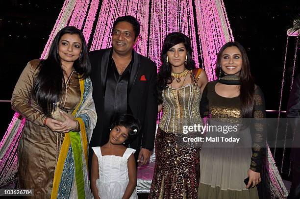 Prakash Raj and Pony Verma with Vaibhavi Merchant and Rani Mukherjee at their reception in Mumbai on August 24, 2010.