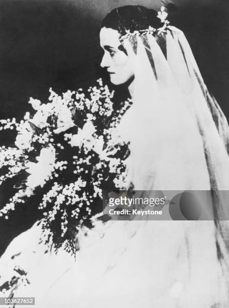 Wallis, the future Duchess of Windsor , during her wedding to Earl Winfield Spencer, Jr. In Baltimore, 8th November 1916.