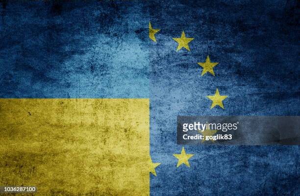 full frame shot of flags - ukraine stockfoto's en -beelden