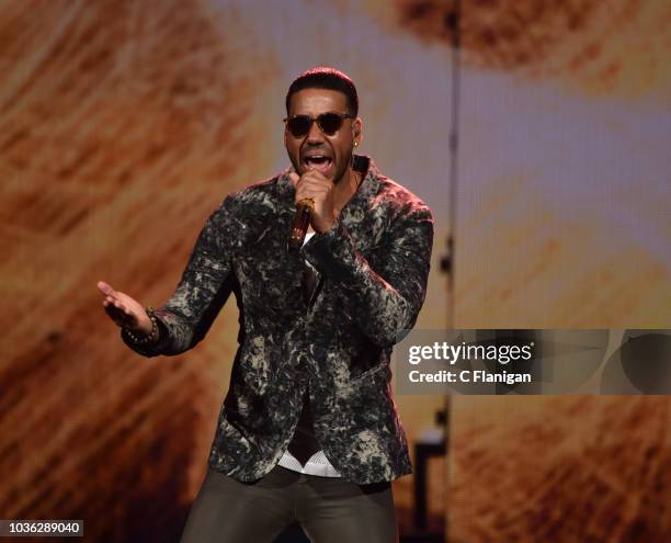 Singer Romeo Santos performs during his "Golden Tour" at SAP Center on September 19, 2018 in San Jose, California.