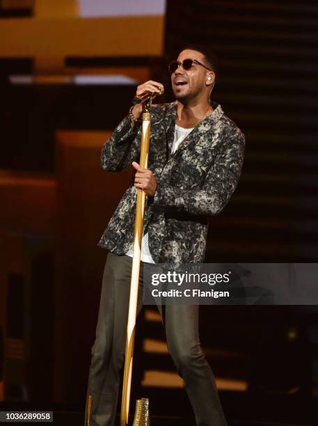 Singer Romeo Santos performs during his "Golden Tour" at SAP Center on September 19, 2018 in San Jose, California.