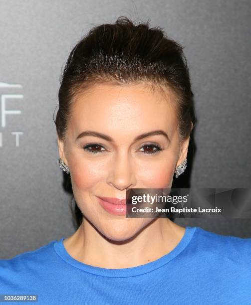 Alyssa Milano attends the premiere of Briarcliff Entertainment's "Fahrenheit 11/9" on September 19, 2018 in Los Angeles, California.