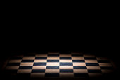 Close-Up Of Chess Board Against Black Background