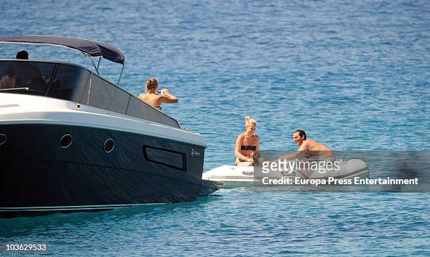 Prince Nikolaos of Greece and Tatiana Blatnik is sighted on August 24, 2010 in Spetses, Greece.