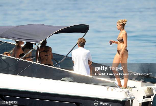 Tatiana Blatnik and Atilio Billembourg sighting on August 24, 2010 in Spetses, Greece.