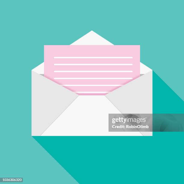 white envelope pink letter icon - being fired stock illustrations