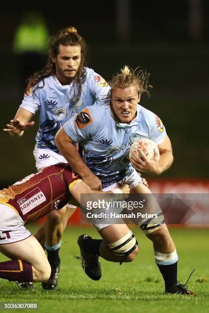 Matt Matich of Northland charges forward during the round six Mitre 10 Cup match between Northland and Southland at Toll Stadium on September 20,...