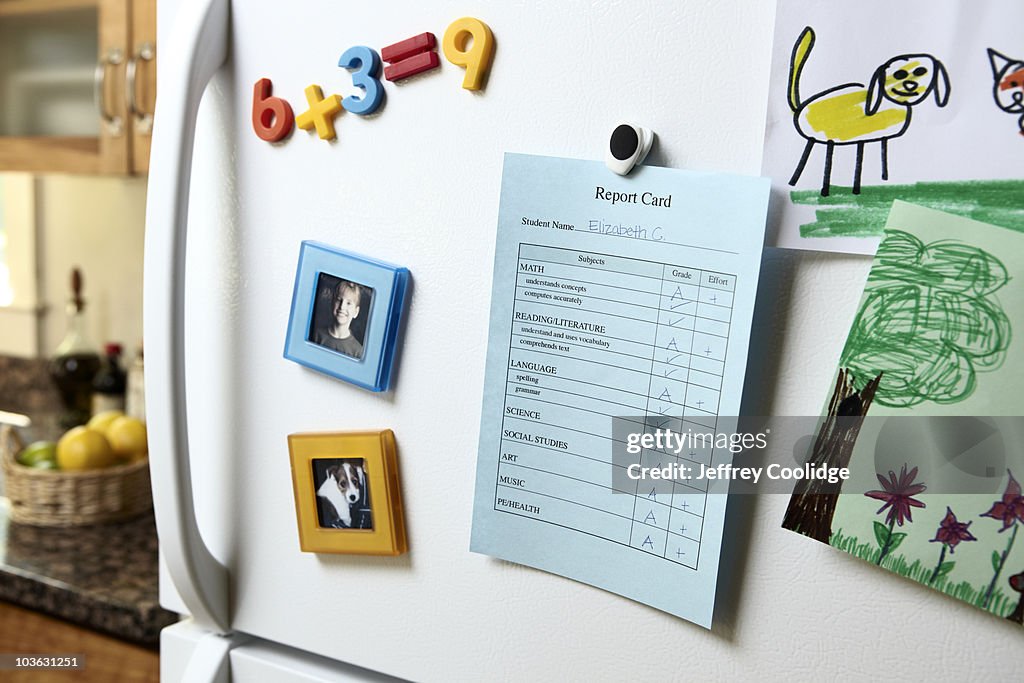 Report Card on Refrigerator
