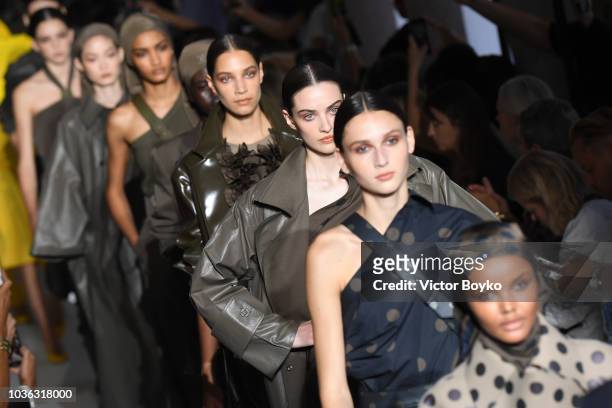 Models walk the runway at the Max Mara show during Milan Fashion Week Spring/Summer 2019 on September 20, 2018 in Milan, Italy.