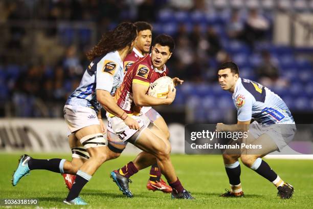 Matthew Johnson of Southland charges forward during the round six Mitre 10 Cup match between Northland and Southland at Toll Stadium on September 20,...