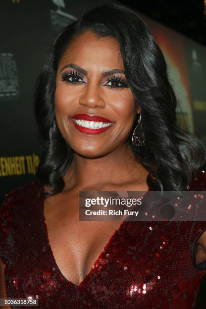 Omarosa Manigault Newman attends the premiere of Briarcliff Entertainment's "Fahrenheit 11/9" at Samuel Goldwyn Theater on September 19, 2018 in...