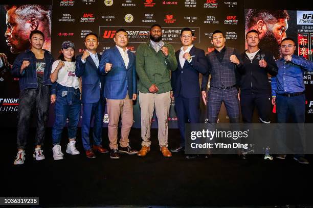 Fighter Wu Yanan, Zhang Weili, The Live Entertainment Executive of WME/IMG China David He, the Vice President of Chinese Boxing Federation Han Jiuli,...