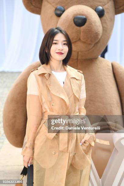 Guest attends the Max Mara show during Milan Fashion Week Spring/Summer 2019 on September 20, 2018 in Milan, Italy.