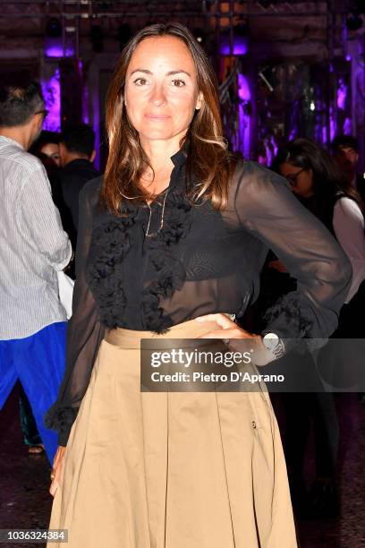 Camila Raznovich attends the Genny show during Milan Fashion Week Spring/Summer 2019 on September 20, 2018 in Milan, Italy.