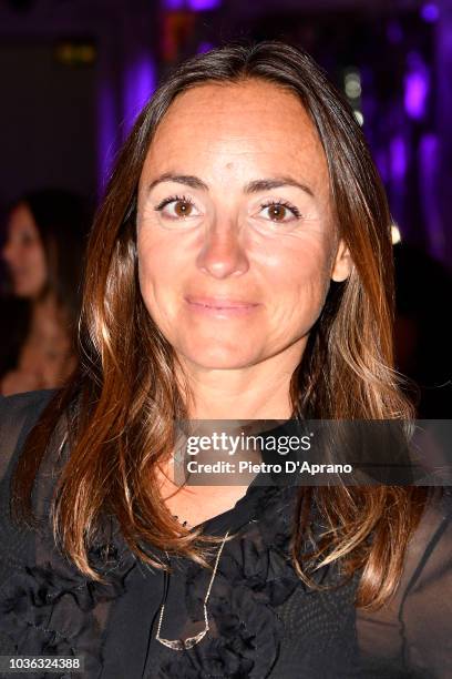 Camila Raznovich attends the Genny show during Milan Fashion Week Spring/Summer 2019 on September 20, 2018 in Milan, Italy.