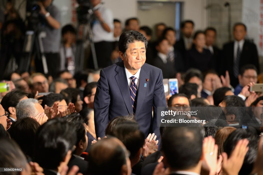 Japan's Ruling Party Leadership Vote As Abe Set to Extend Six-Year Run in Power