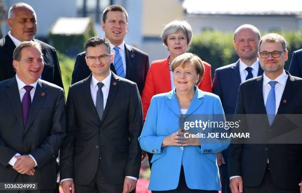 Sweden's Prime Minister Stefan Lofven, Slovenia's Prime Minister Marjan Sarec, German Chancellor Angela Merkel and Finland's Prime minister Juha...