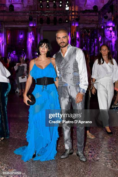 Nicole Mazzocato and Fabio Colloricchio attend the Genny show during Milan Fashion Week Spring/Summer 2019 on September 20, 2018 in Milan, Italy.