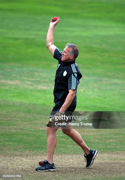 Alec Stewart, Director of Cricket of Surrey during Day Three of the Specsavers County Championship Division One match between Somerset and Surrey at...