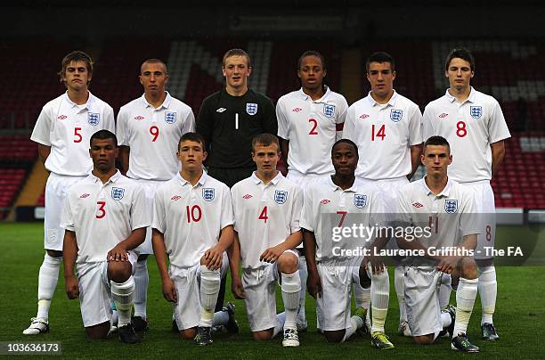 The England Team Group during the International Friendly between England U17 and Turkey U17 at the Sincil Bank Stadium on August 25, 2010 in Lincoln,...