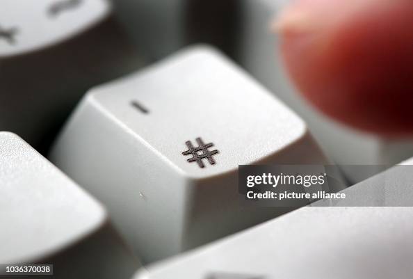 A hash sign is pictured on a keyboard in Duesseldorf, Germany, 13 ...