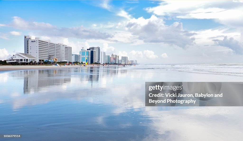 Amazing Reflections Along the Shoreline at Myrtle Beach, South Carolina