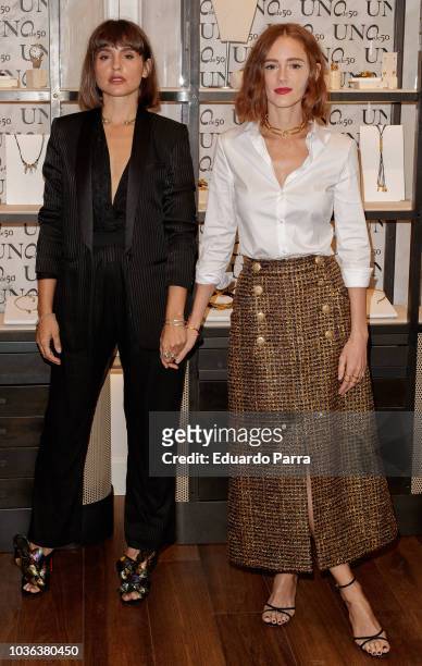 Actress Veronica Echegui and actress Ana Polvorosa attend the 'UNOde50' photocall at UNOde50 store on September 20, 2018 in Madrid, Spain.