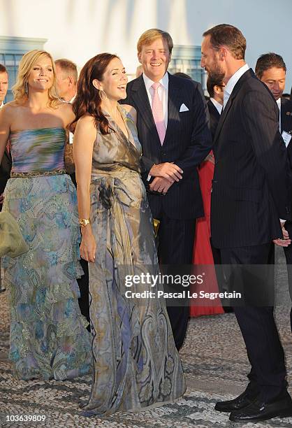 Crown Prince Willem Alexander of the Netherlands, Princess Maxima of the Netherlands, Crown Princess Mary of Denmark and Crown Prince Haakon of...