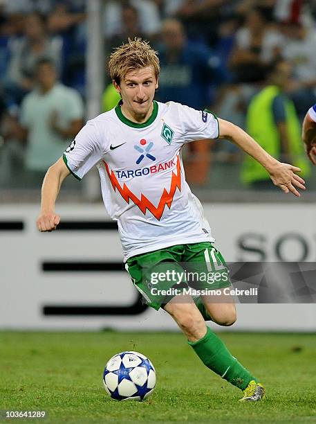 Marko Marin of SV Werder Bremen during the Champions League Play-off match between UC Sampdoria Genoa and SV Werder Bremen at Luigi Ferraris stadium...