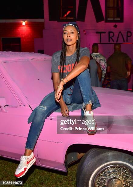 Keri Hilson attends 2 Chainz Haunted Pink Trap House at 13 Stories on September 19, 2018 in Newnan, Georgia.