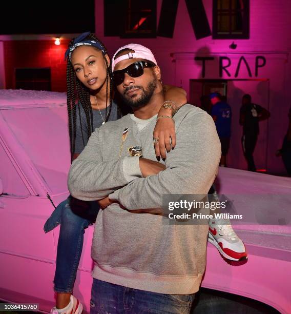 Polow Da Don and Keri Hilson attend 2 Chainz Haunted Pink Trap House at 13 Stories on September 19, 2018 in Newnan, Georgia.