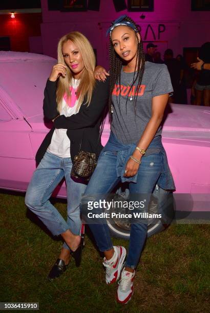 Nikki Chu and Keri Hilson attend 2 Chainz Haunted Pink Trap House at 13 Stories on September 19, 2018 in Newnan, Georgia.